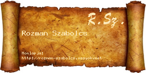 Rozman Szabolcs névjegykártya